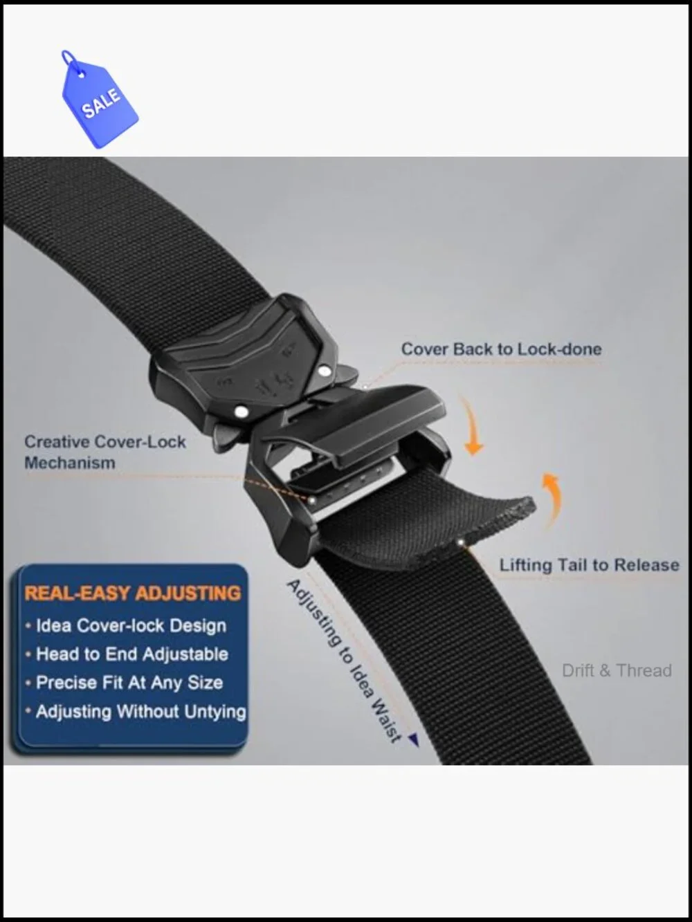 Men's Stretch Tactical Belt Quick Release Adjustable Heavy Duty Nylon